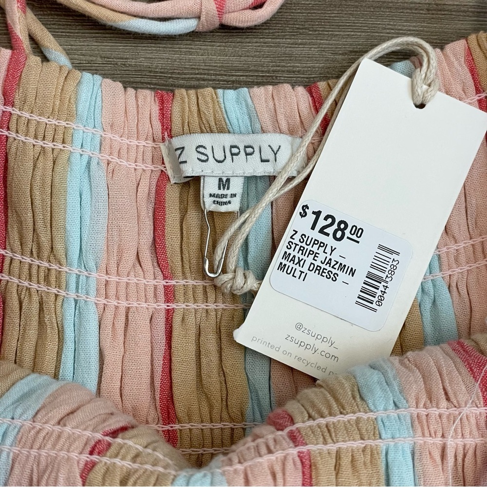 Z Supply Pastel Crinkle Gauze Smocked Upper Midi Maxi Sun Dress - Picture 7 of 14